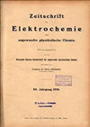 ZEITSCHRIFT FUR ELEKTROCHEMIE UND ANGEWANDTE PHYSIKALISCHE C