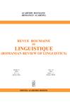 Revue Roumaine de Linguistique-Romanian Review of Linguistic