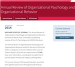 Annual Review of Organizational Psychology and Organizationa