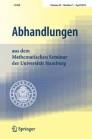 ABHANDLUNGEN AUS DEM MATHEMATISCHEN SEMINAR DER UNIVERSITAT